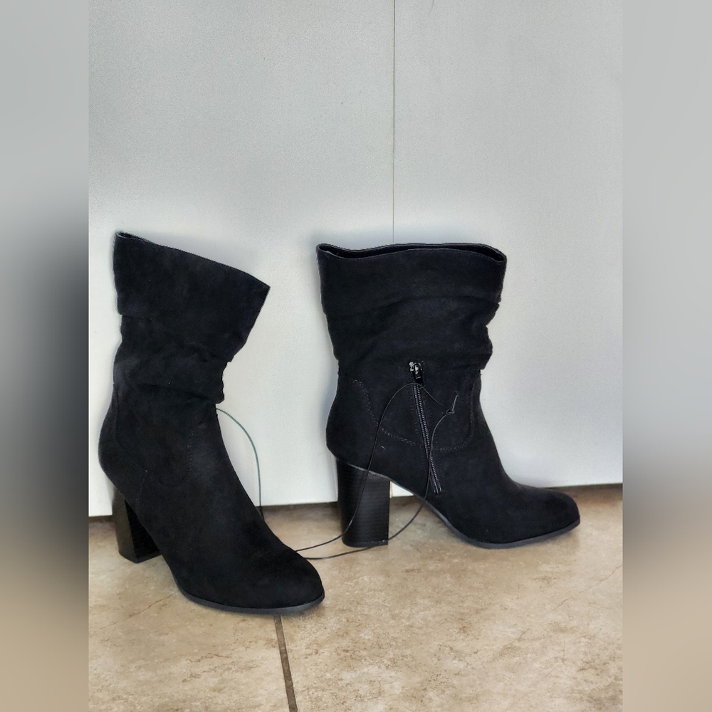 Style&Co Saraa Womens Slouch Mid Shaft Boots Black